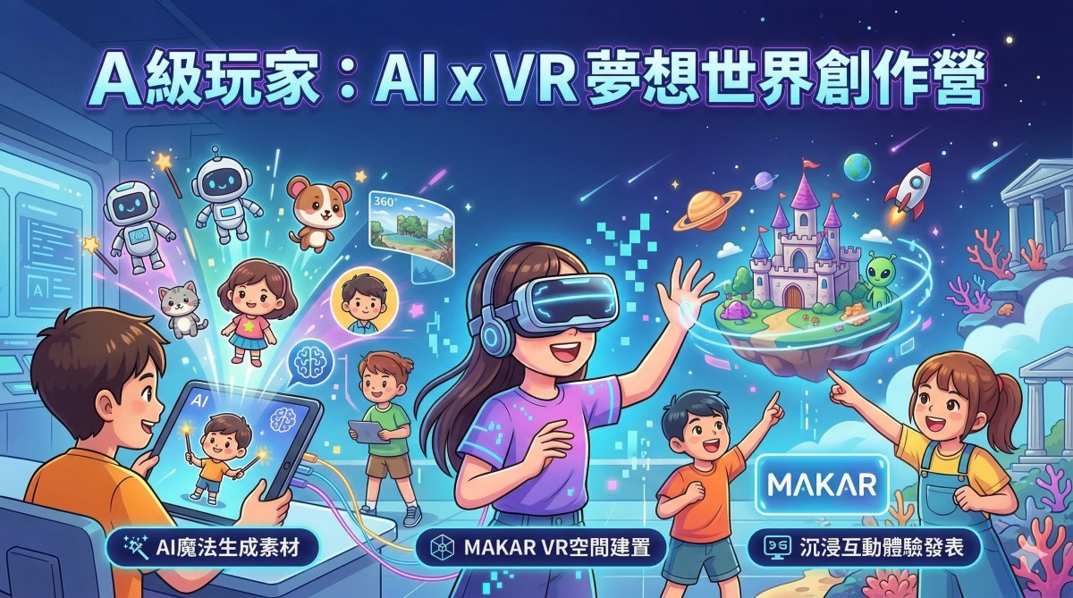 課程大綱｜12小時－A級玩家：AI x VR&nbsp;夢想世界創作營